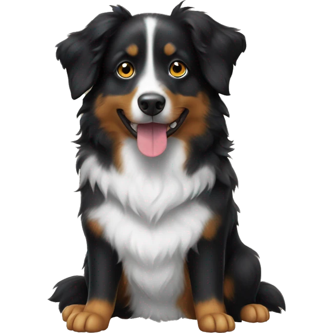 Small black australian shepherd dog Halloween costume  emoji