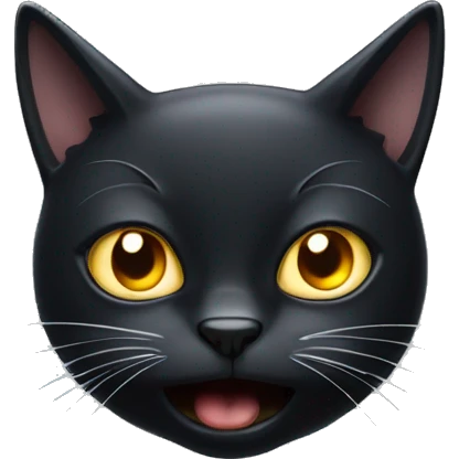 mad black cat with white whiskers emoji