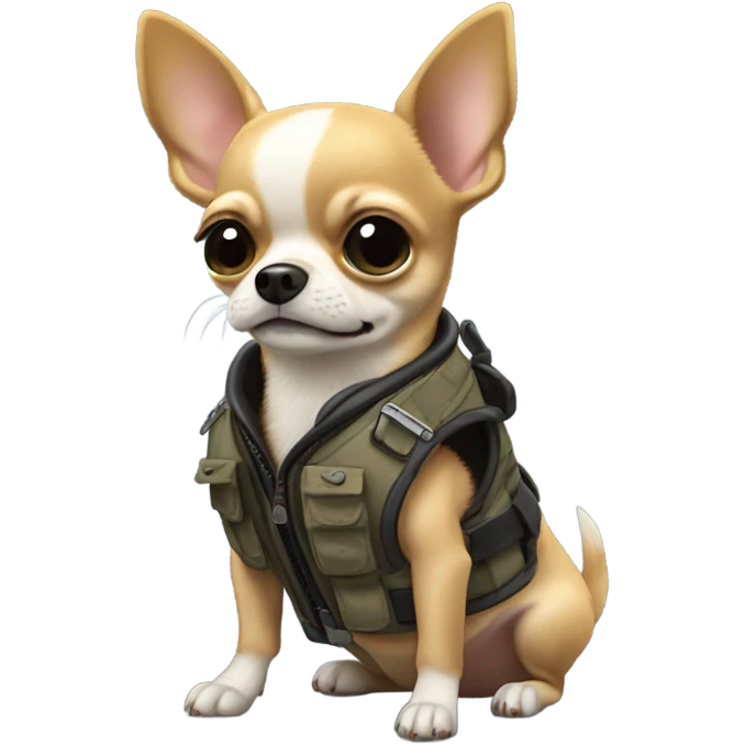 Chihuahua  wearing suicide vest￼ emoji
