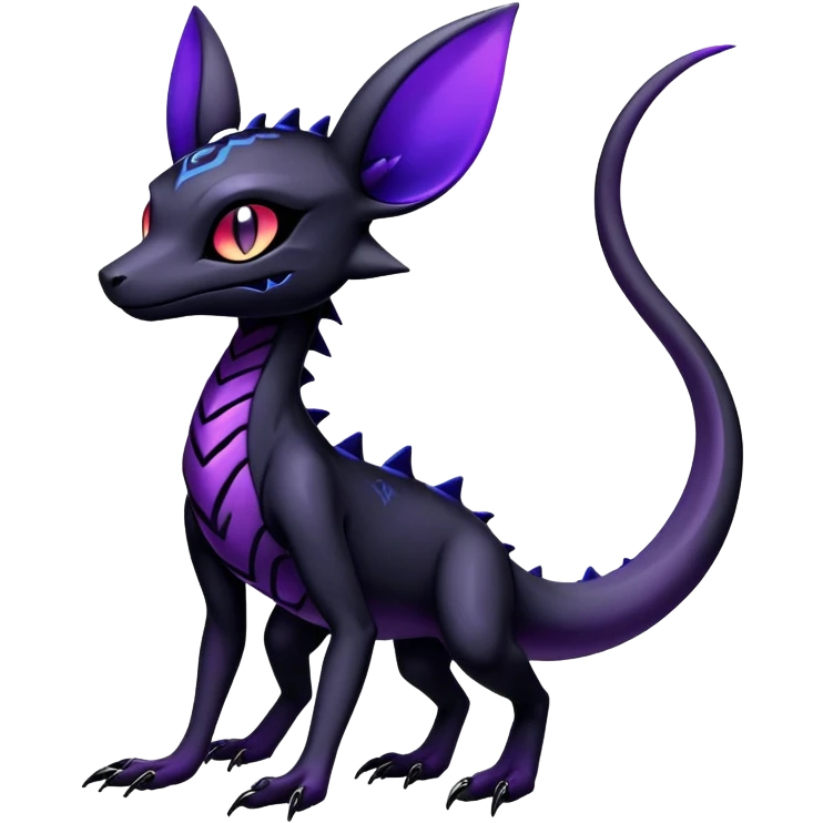 Gothic Colorful Salandit-Umbreon-Fakémon-hybrid-creature (full body)  emoji