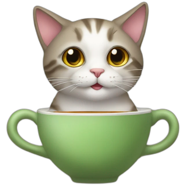 cat drink tea emoji
