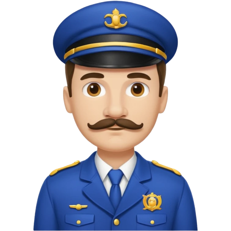 moustache uniform Coach man emoji