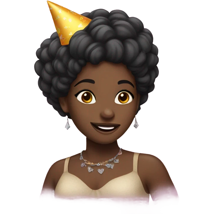 Black girl with black hair bday emoji