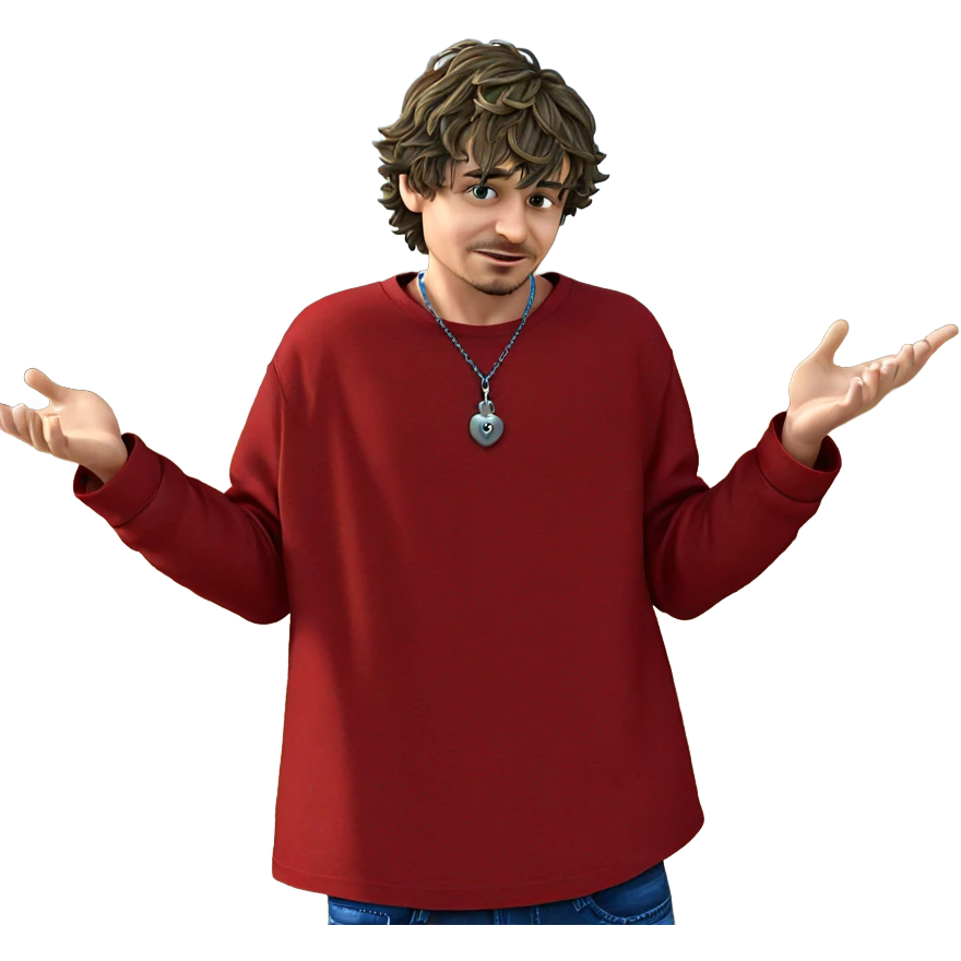 boy in denim with necklace emoji