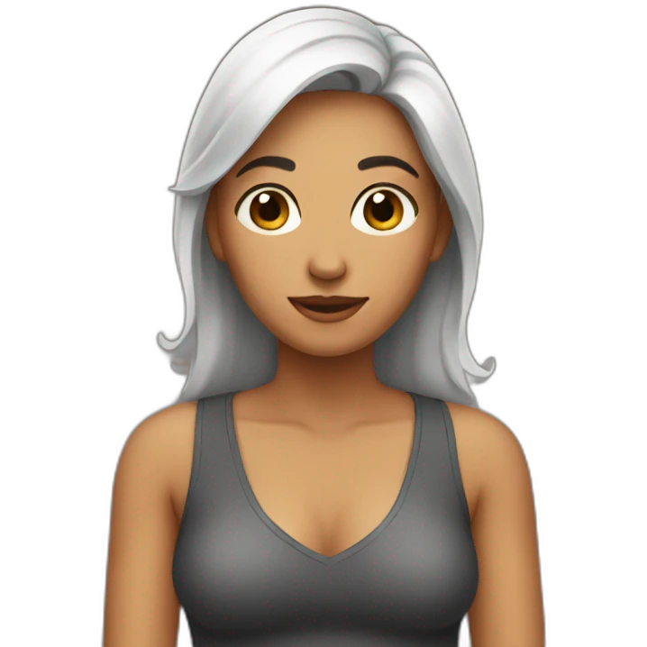 Woman with hand on the chest emoji