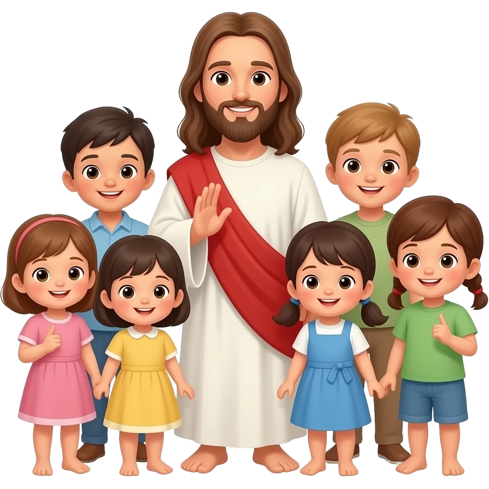 Jesus with a group of children emoji