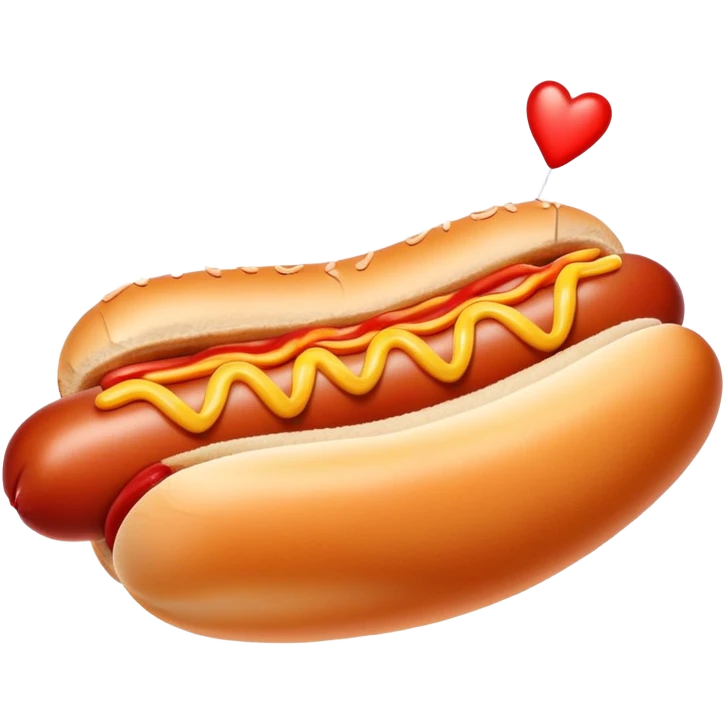 heart made from a hot dog emoji