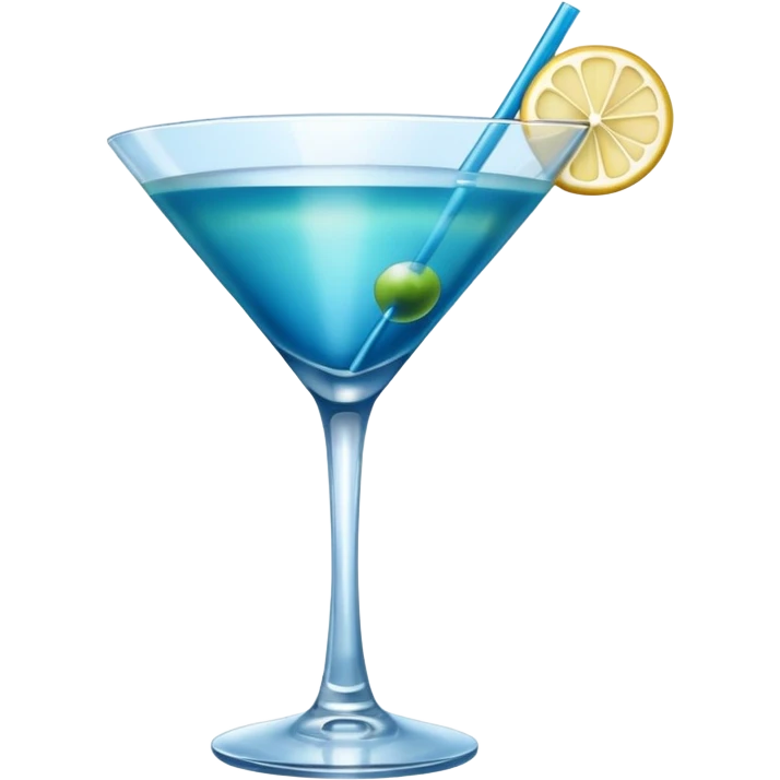Create an emoji of martini cocktail cheers with blue lagoon cocktail emoji