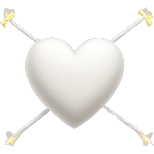 White heart with a light pick bow  emoji