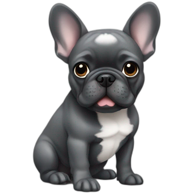 small dark grey french bulldog  emoji