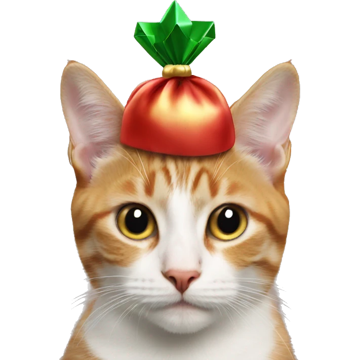 Gift on a cats head emoji