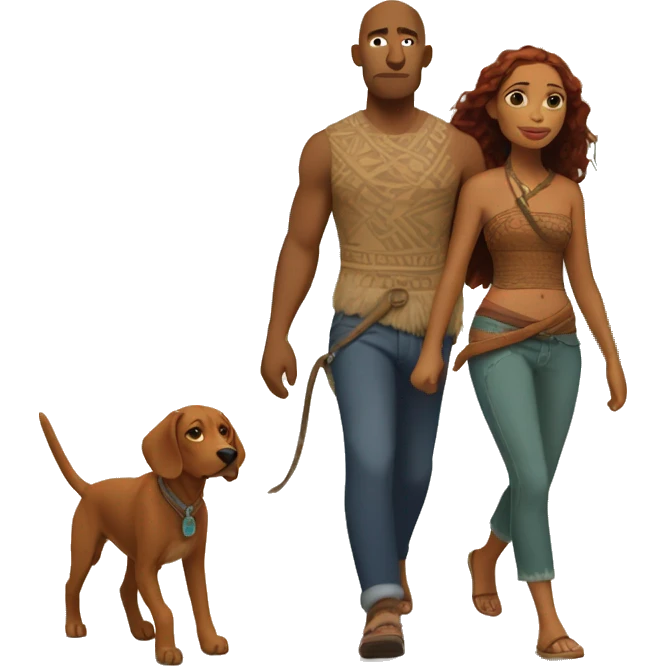 Moana walking Vizsla emoji