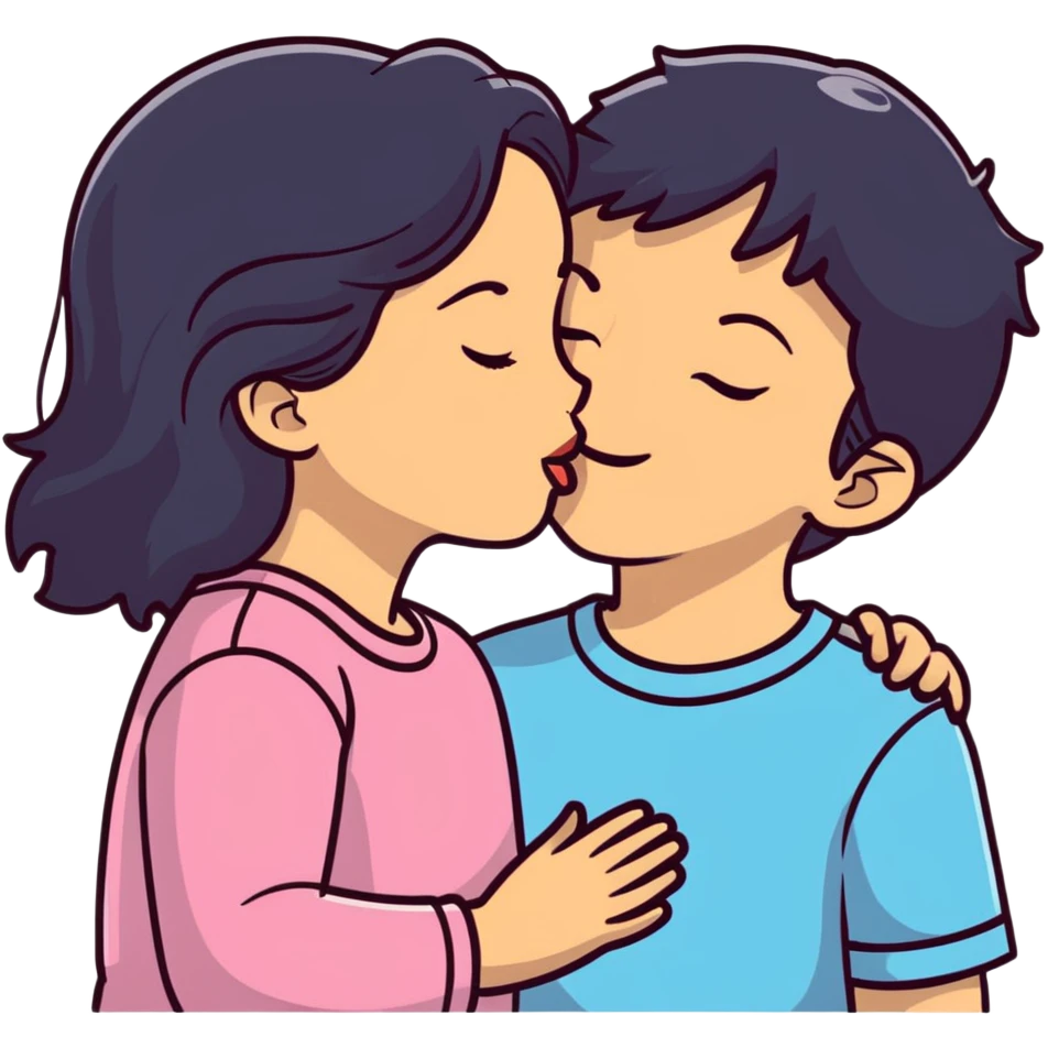 Girl and boy kissing  emoji