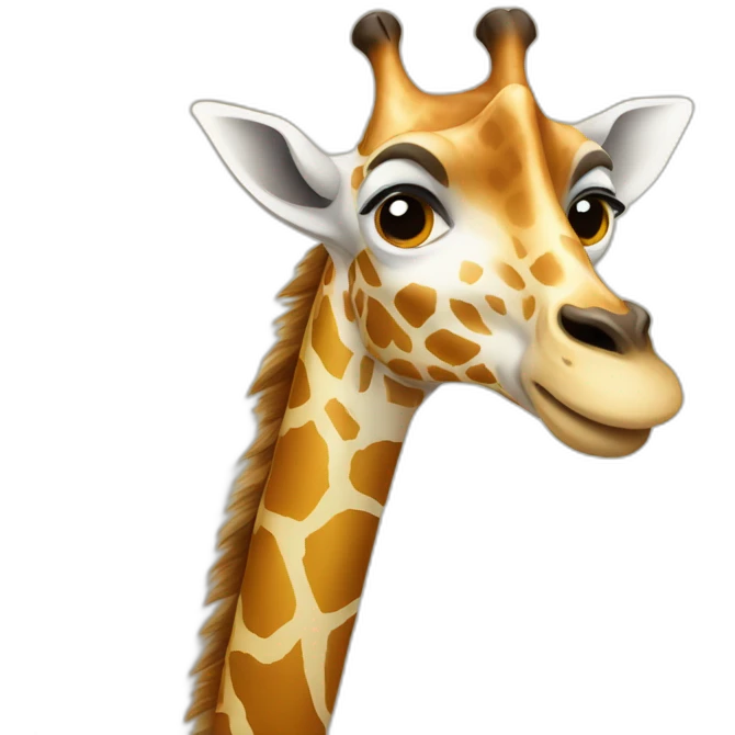 girafe looking on smartphone emoji