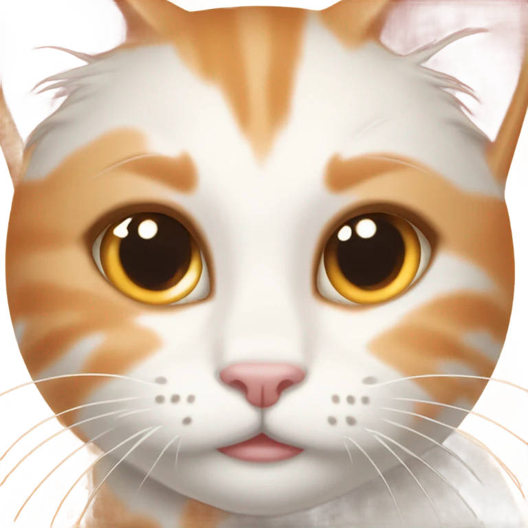 Orange and white girl cat’s face  emoji