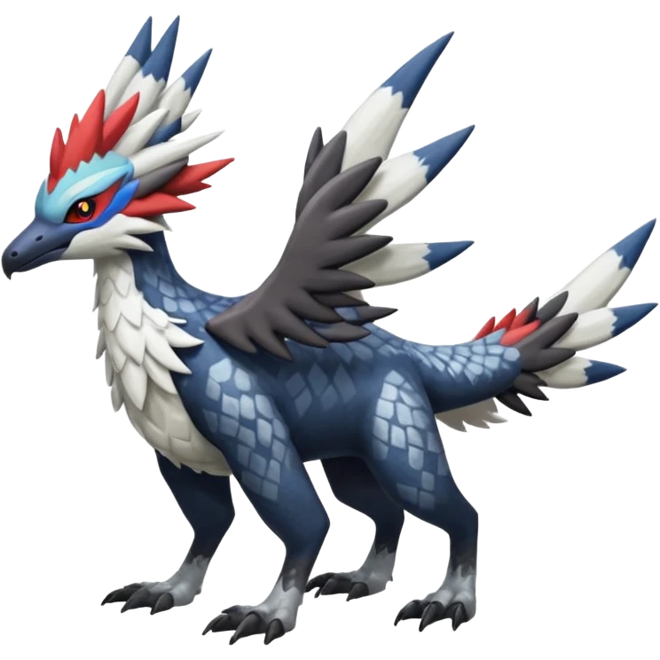 Silvally-Nargacuga-Trico--fusion-animal-hybrid-creature, full body emoji