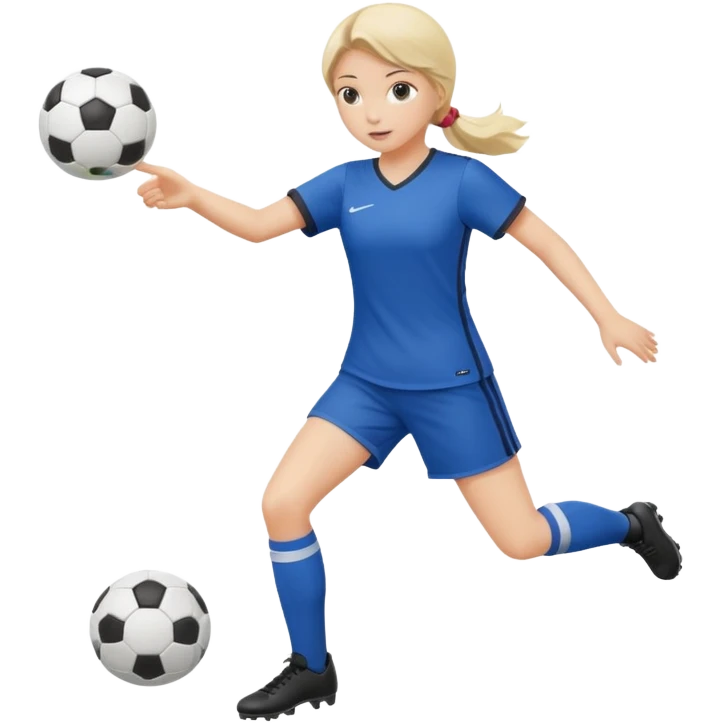 Girl Shooting a soccer ball emoji