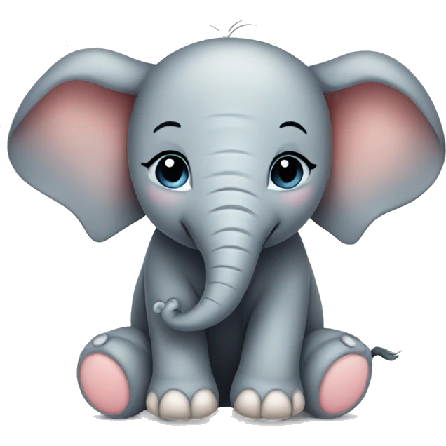 Cute cozy baby elephant emoji