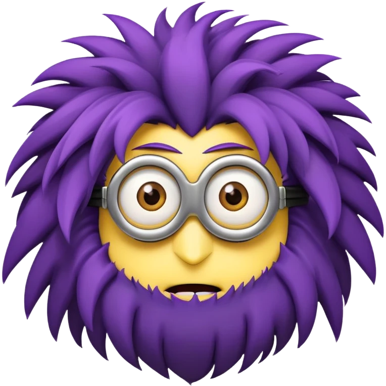 purple minion with wild hair emoji