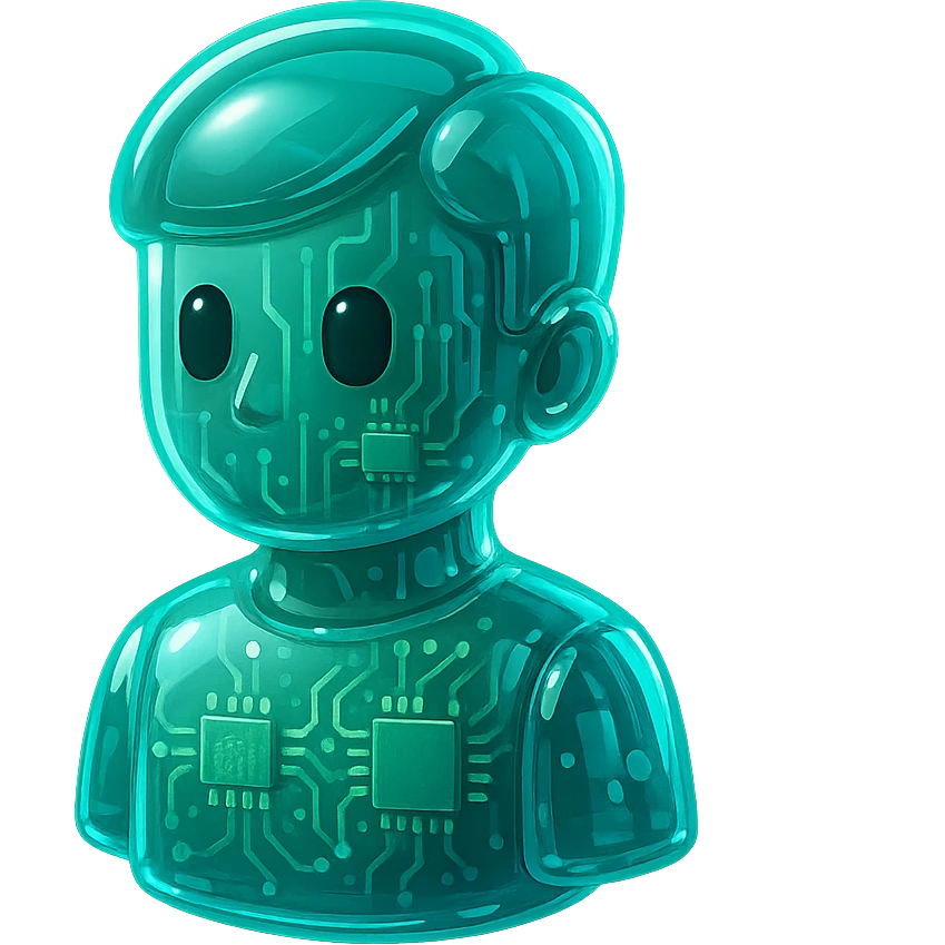A digital clone with a matrix background, representing the concept of digital identity and memory. emoji