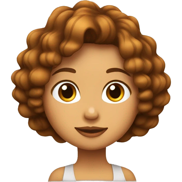 Chica de pelo ondulado largo y marron de piel blanca emoji