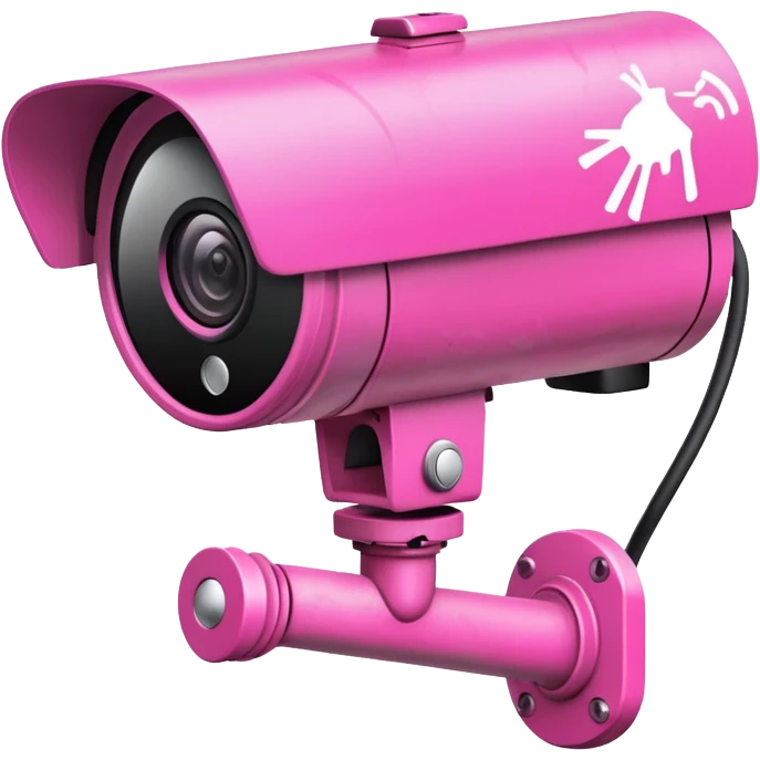 Security Camera pink with graffity emoji