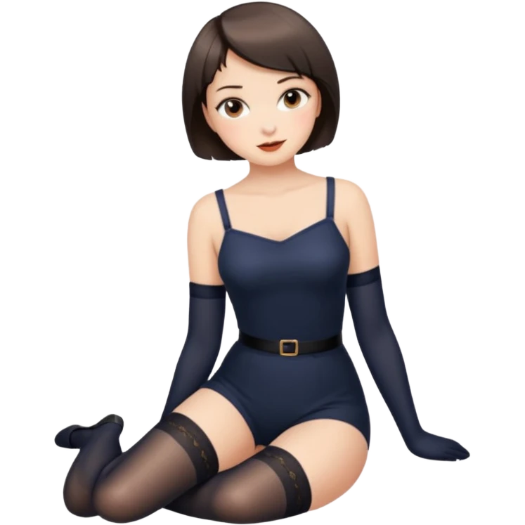 girl with short hair in stockings emoji