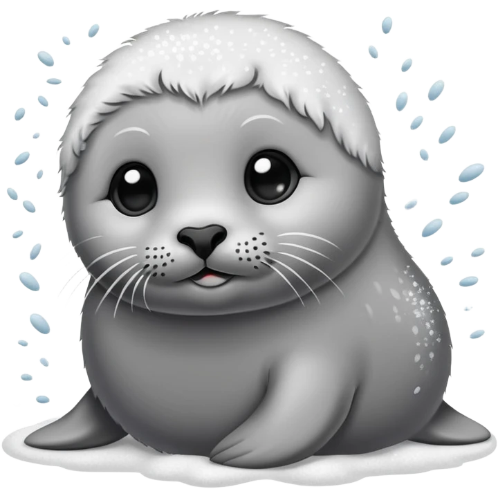 Baby seal is sprinkling powder emoji