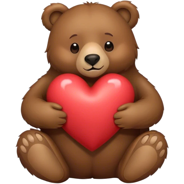 Bear hugging a heart emoji
