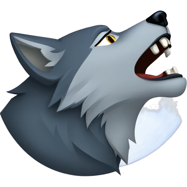 wolf howling at moon emoji
