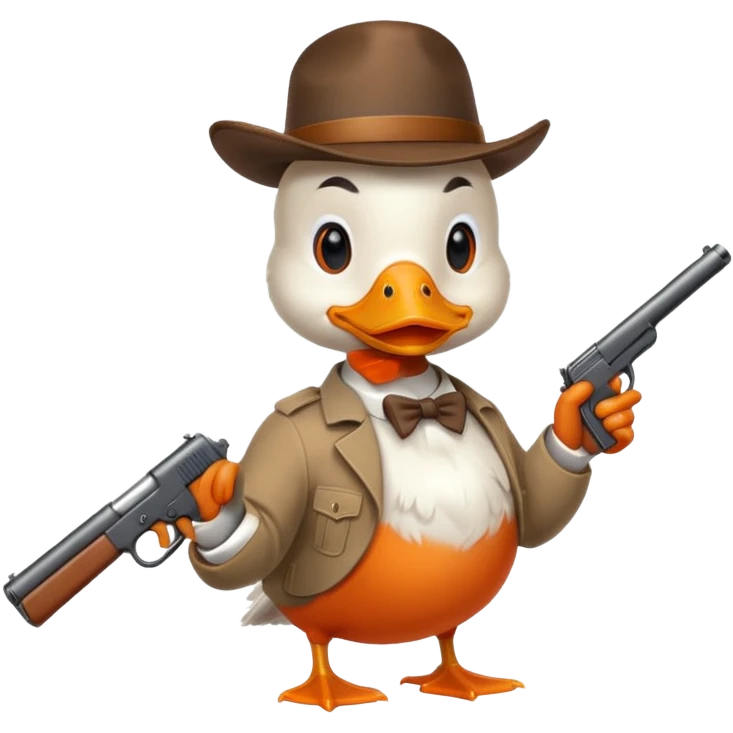 Duck with a gun emoji