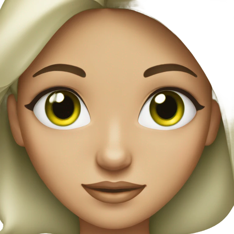 Brunette Model with Green eyes  emoji