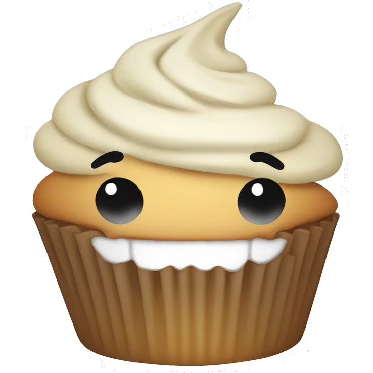 Smiling cupcake emoji