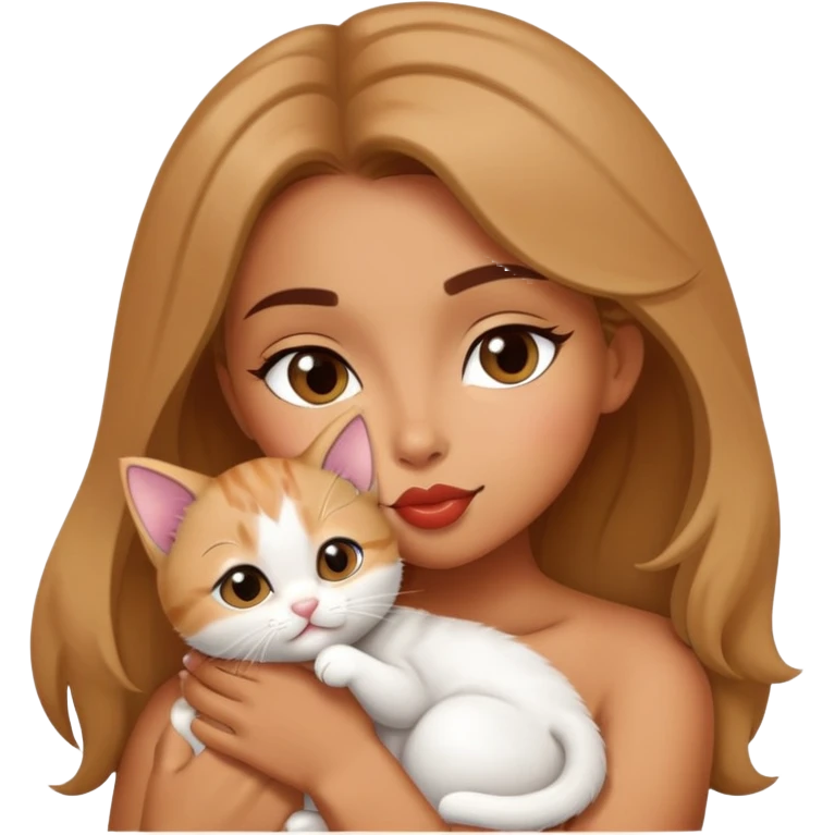 Cane che da un bacio a una micetta  emoji
