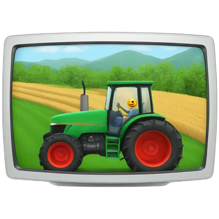 tractor watching TV emoji