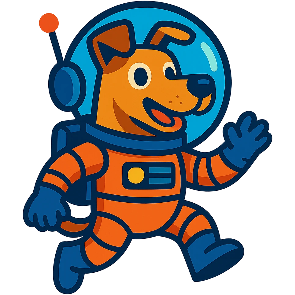 vibrant cartoon style perro astronauta emoji