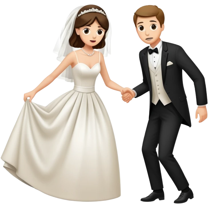 A person sneaking into a wedding, uninvited guest with funny expression emoji