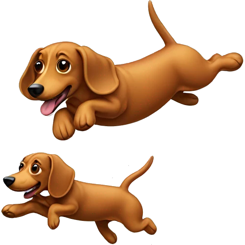 Wiener dog doing an ollie emoji
