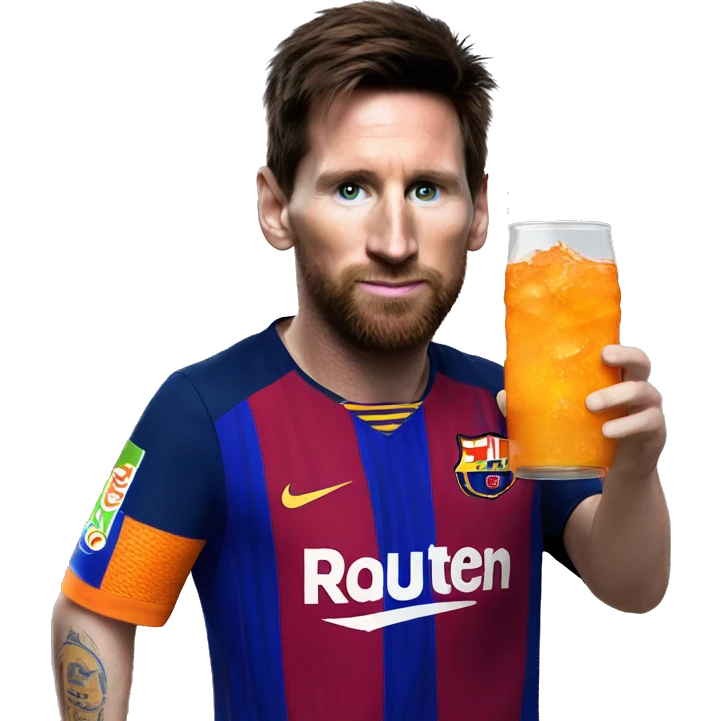 Messi drinks fanta emoji