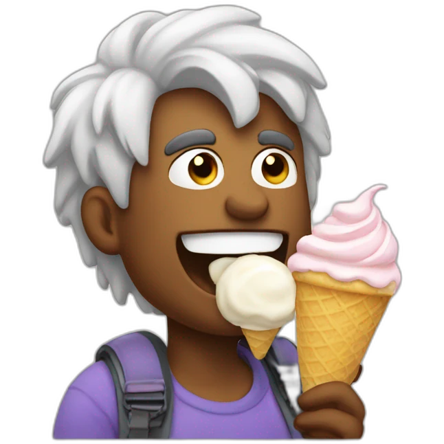 Gigachad eating icecream emoji