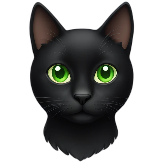black cat with green eyes emoji