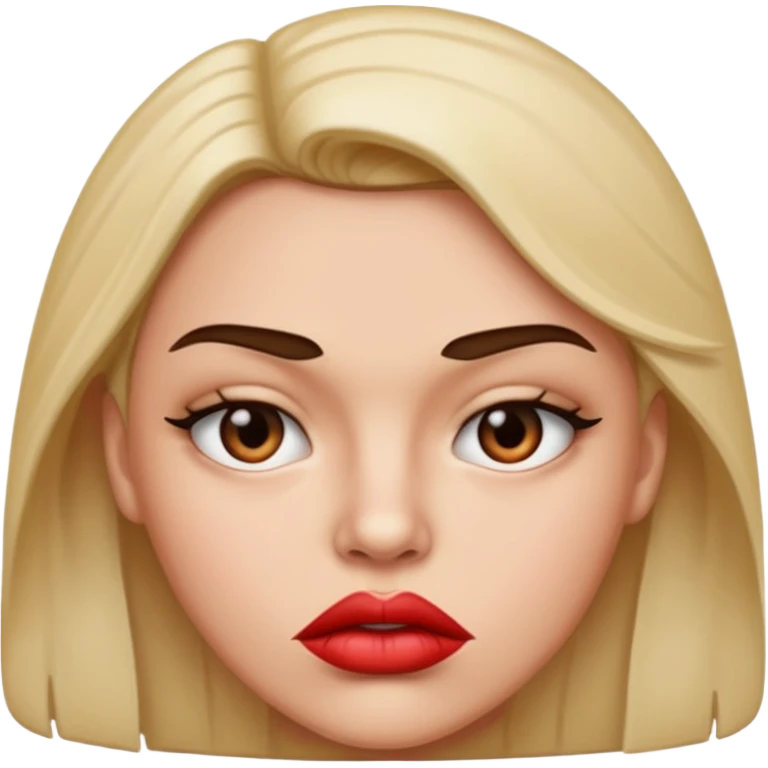 Poking lip out being mean emoji