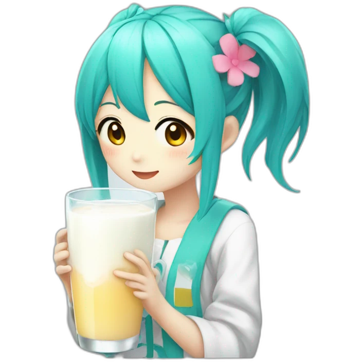 Miku-drink-milk emoji