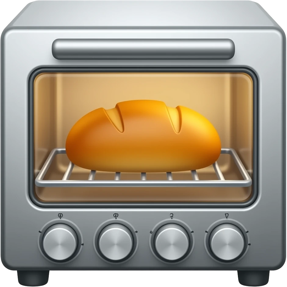 mini oven with bread inside emoji