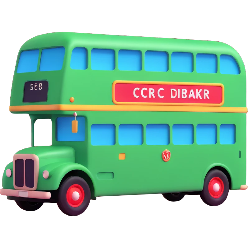 green double decker bus emoji