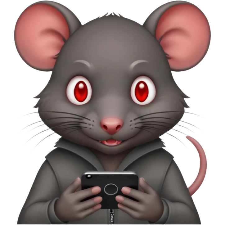 Evil rat on phone emoji