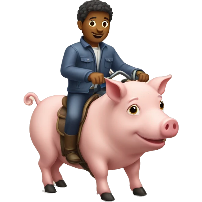 Man riding pig emoji