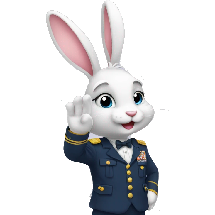 Saluting bunny emoji