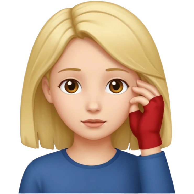 a girl tucking her hair behind her ear emoji