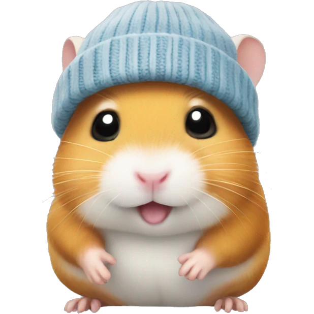 Hamster wearing a beanie emoji